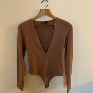 Deep V-Neck Thong Bodysuit